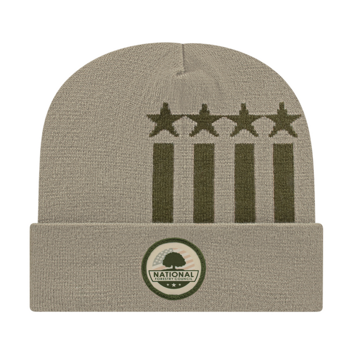Stars & Stripes Knit Cap with Cuff