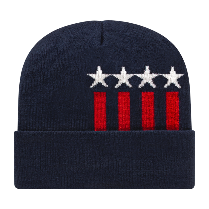 Stars & Stripes Knit Cap with Cuff