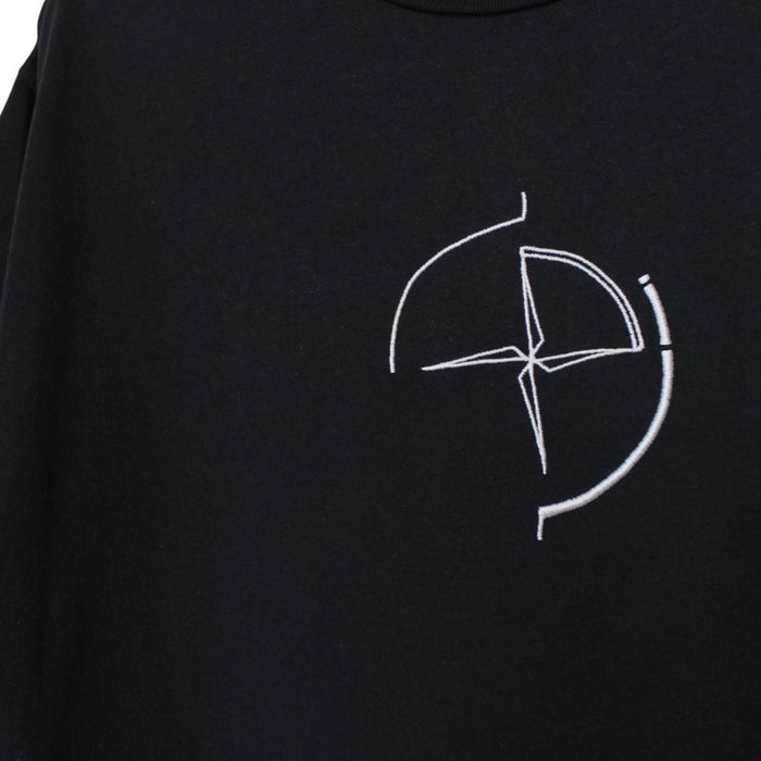 Stone Island navy blue short sleeve t-shirt with compass logo on chest pocket.