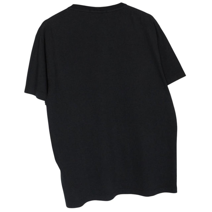 Stone Island black short sleeve cotton t-shirt with logo print and pocket detail.