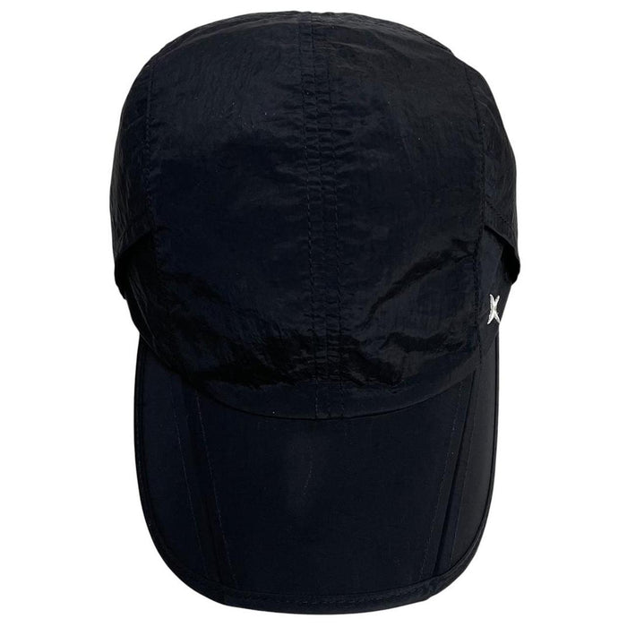 Stone Island black baseball cap adjustable strap nylon material with logo patch.