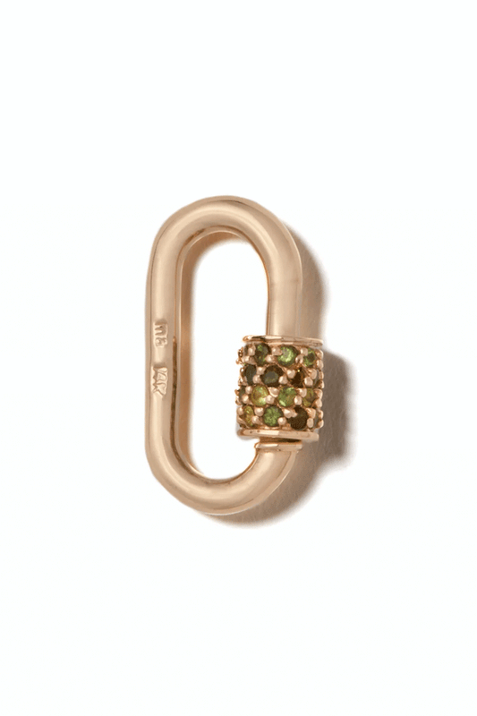 Stoned Babylock - 14k Yellow Gold & Green Tourmaline