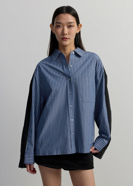 STRIPE & DENIM SHIRT