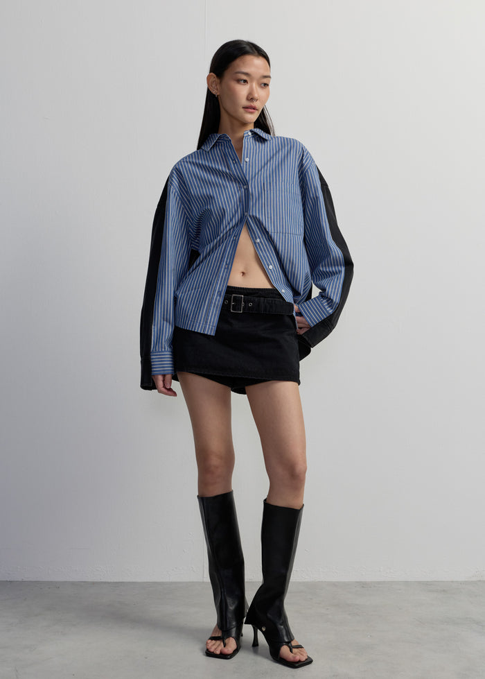 STRIPE & DENIM SHIRT