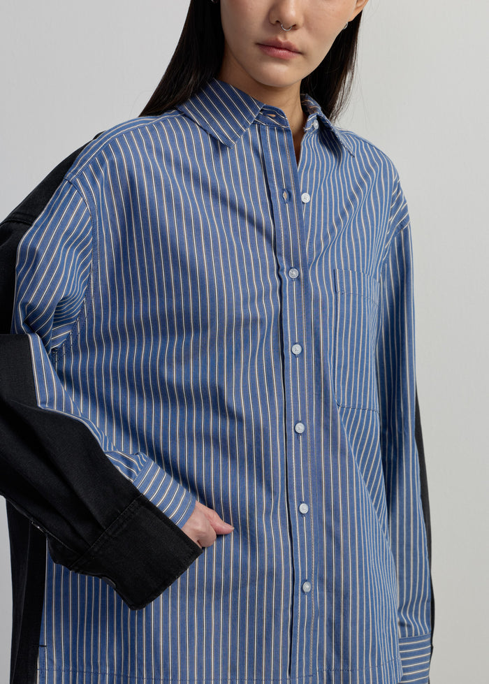 STRIPE & DENIM SHIRT