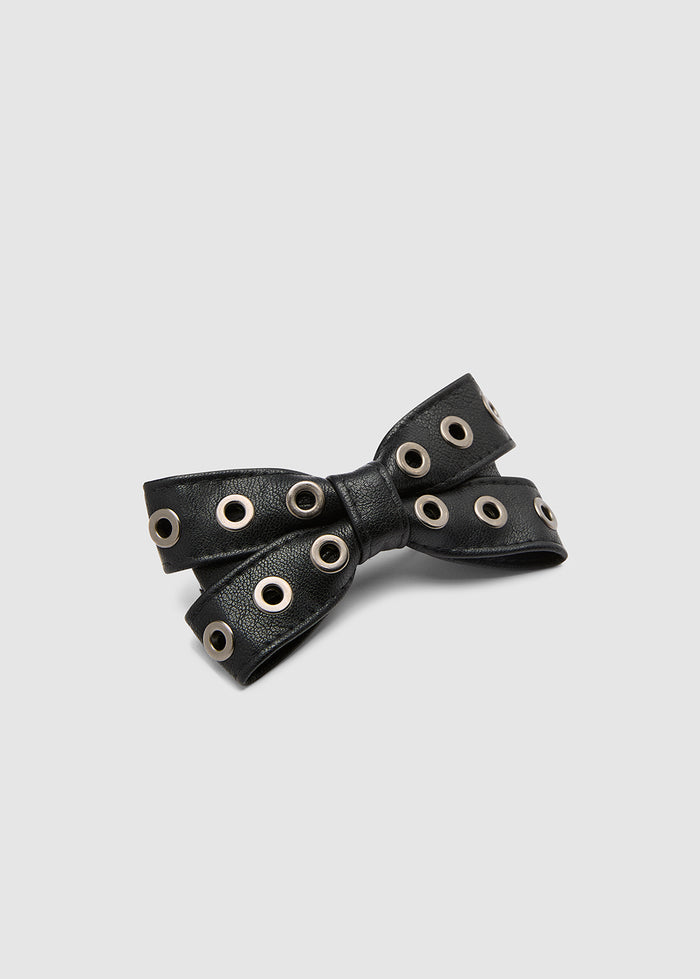 STUDDED BOW HAIR CLIP
