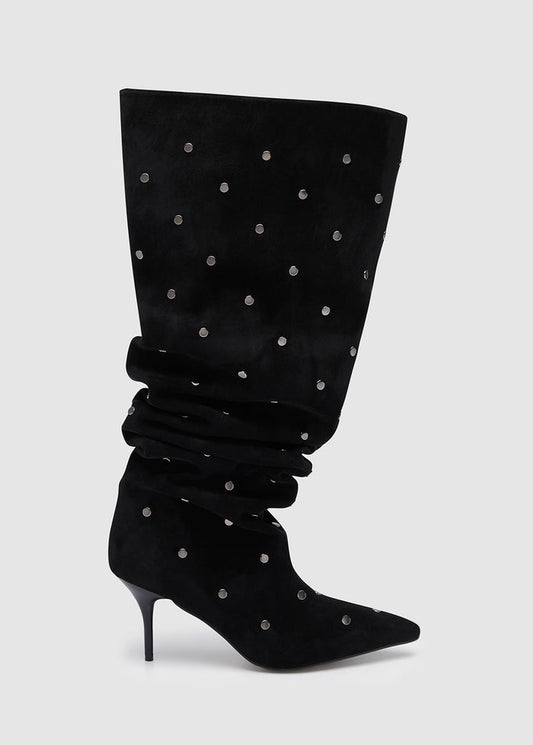 STUDDED SUEDE BOOTS