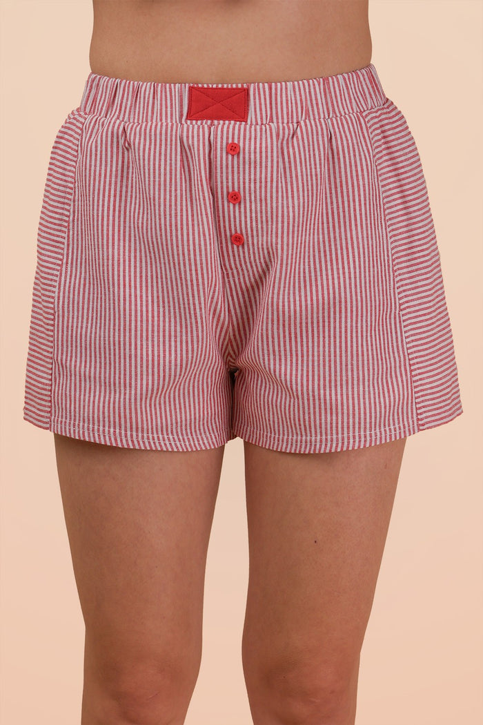 Styling in Stripes Boxer Style Elastic Shorts