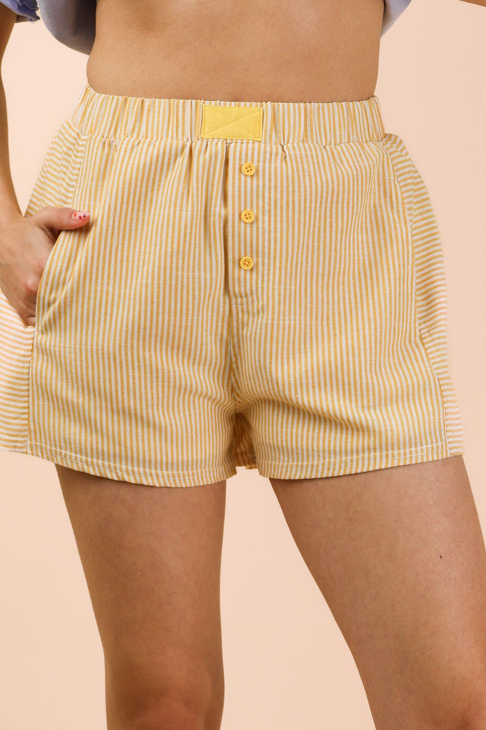 Styling in Stripes Boxer Style Elastic Shorts