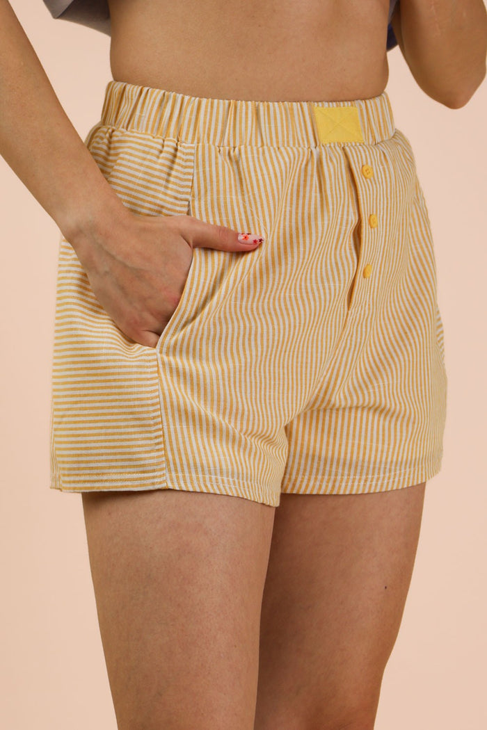 Styling in Stripes Boxer Style Elastic Shorts