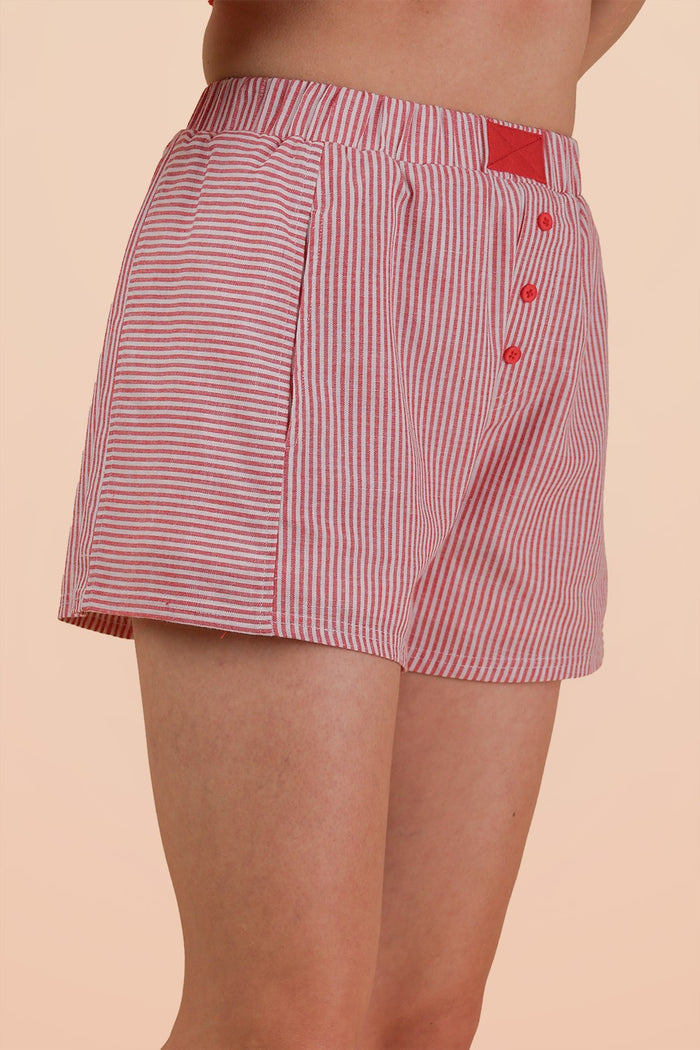 Styling in Stripes Boxer Style Elastic Shorts