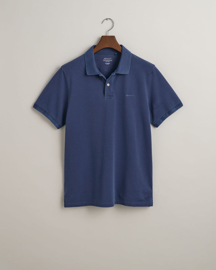 Sunfaded Piqué Polo Shirt in Blue