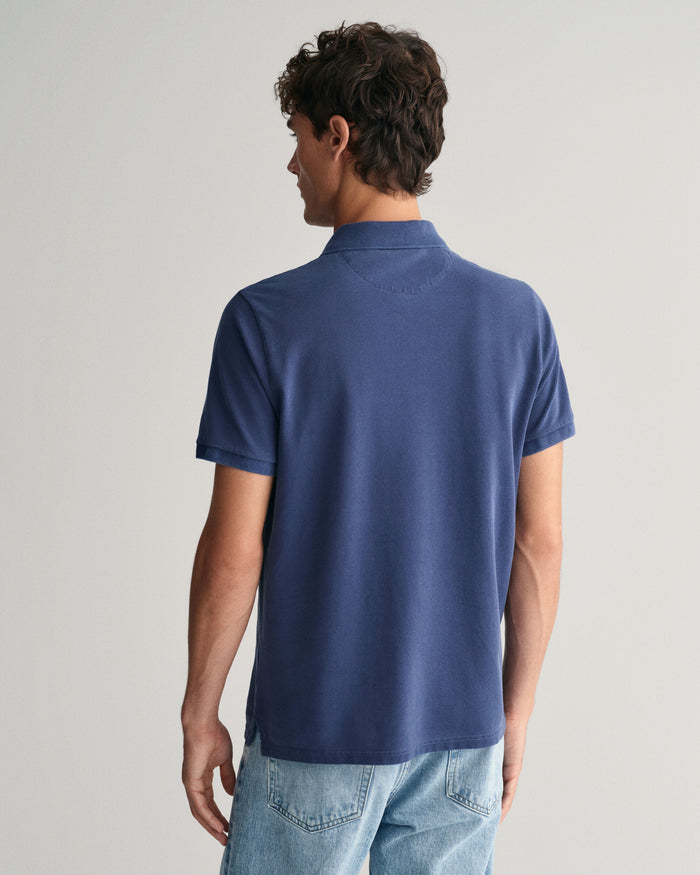 Sunfaded Piqué Polo Shirt in Blue