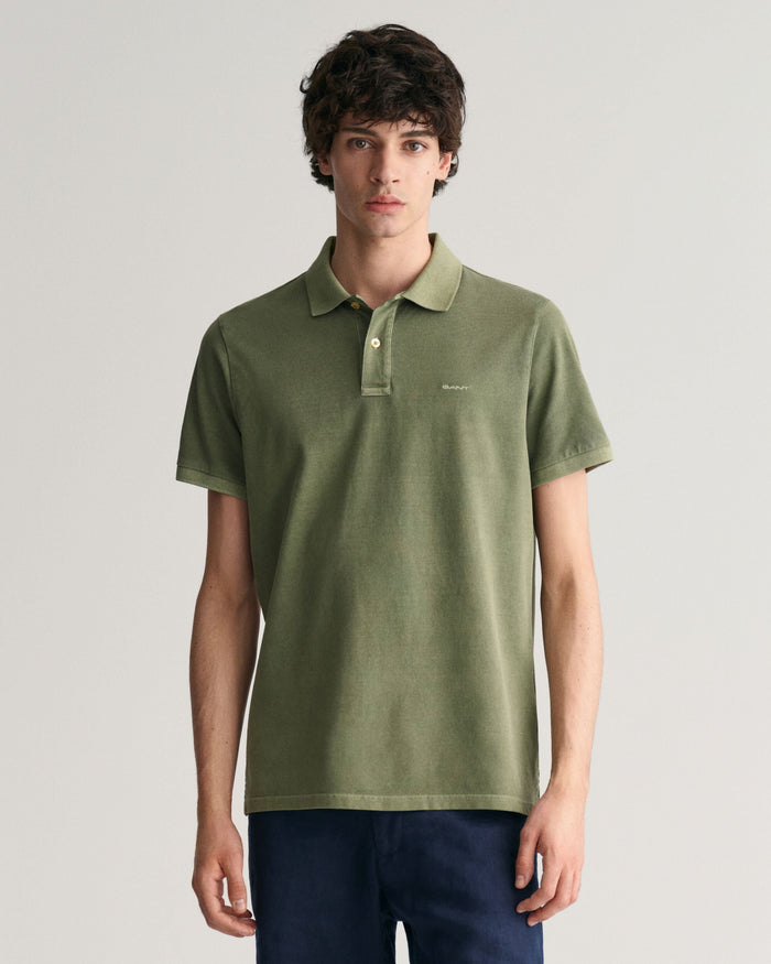 Sunfaded Piqué Polo Shirt in Green