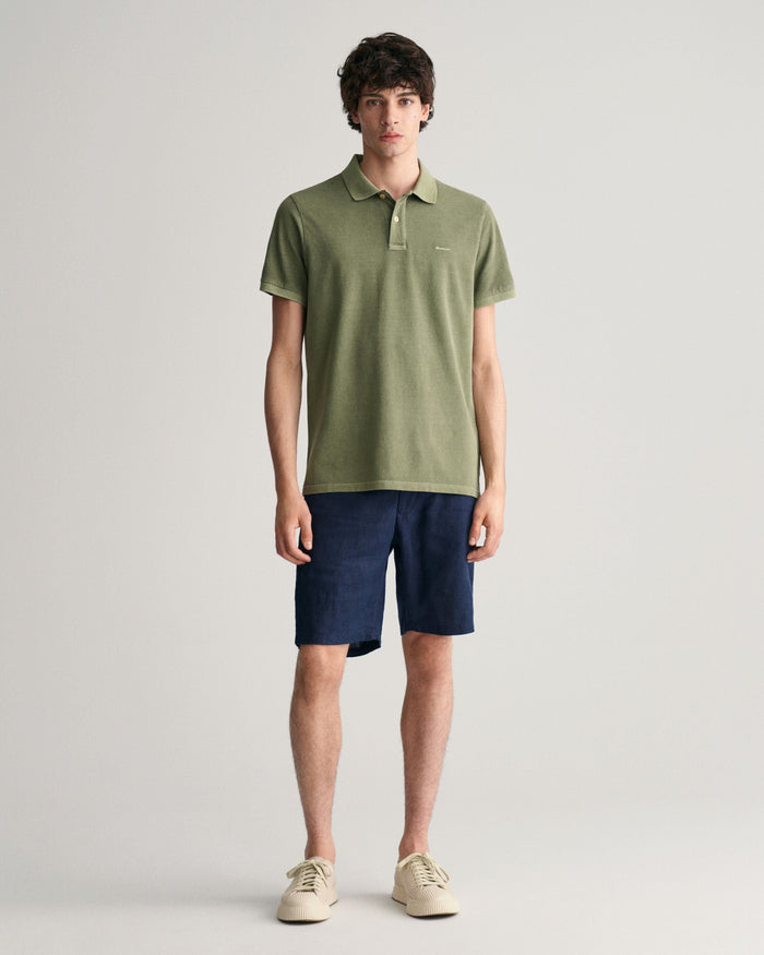 Sunfaded Piqué Polo Shirt in Green