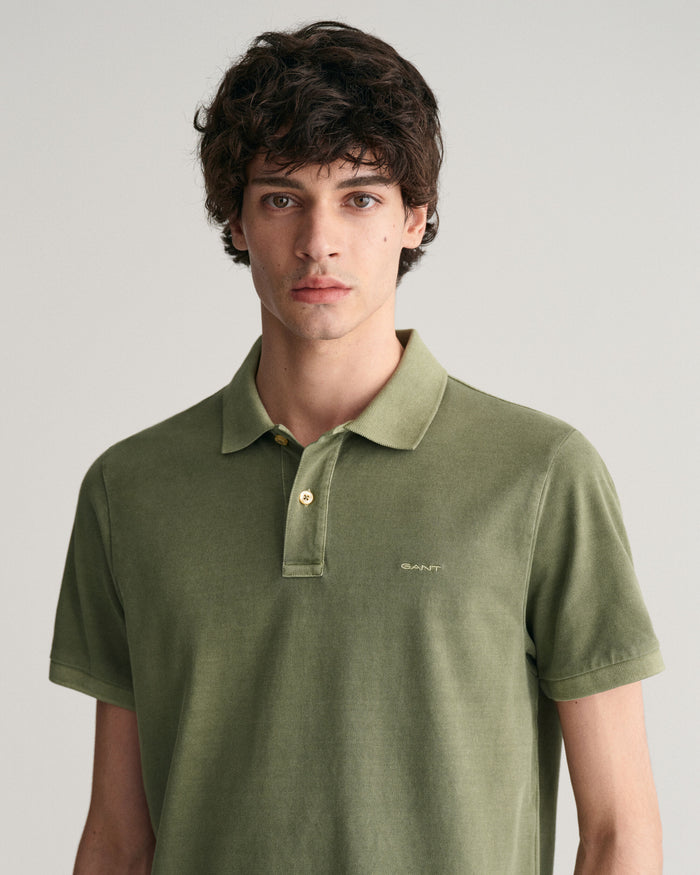 Sunfaded Piqué Polo Shirt in Green