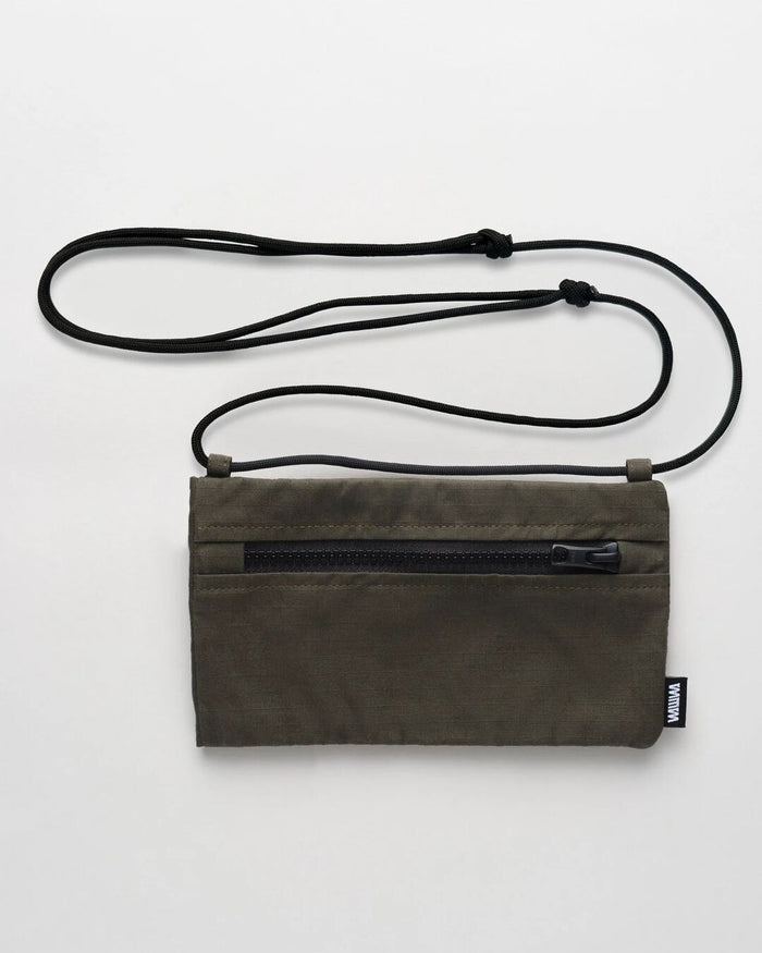 Khaki Sunnies Sling back view showing zip pocket