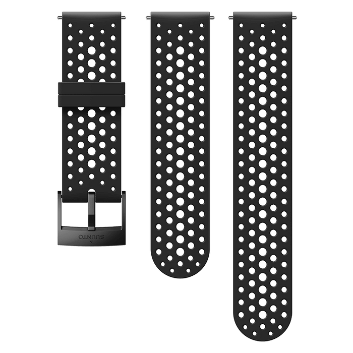 Suunto 24mm Athletic 1 Silicone Strap Black Black Size S+M Watch Band