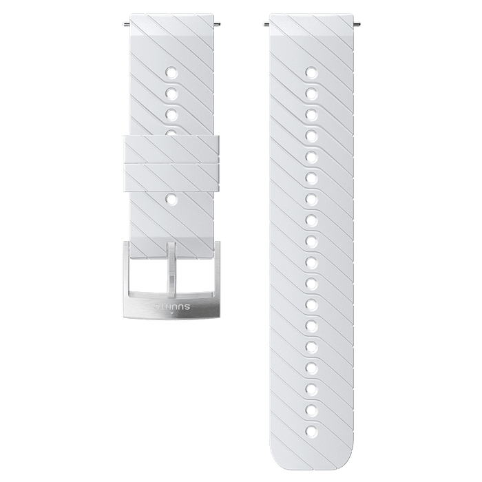 Suunto 24mm Athletic 3 Silicone Strap White Steel Size M Watch Band