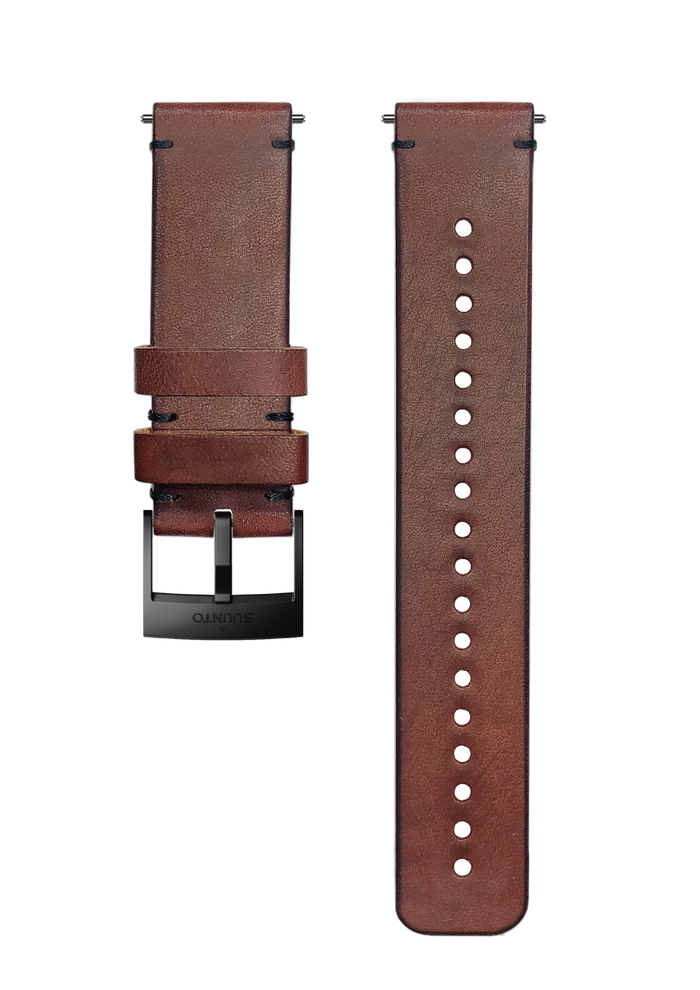 Suunto 24mm Urban 2 Leather Strap Brown Black Size M Watch Band