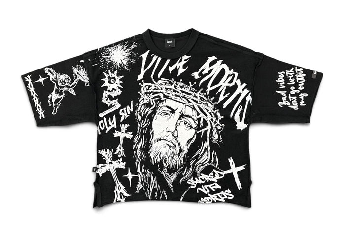 Switch 'Reborn' Cropped T-Shirt in Black