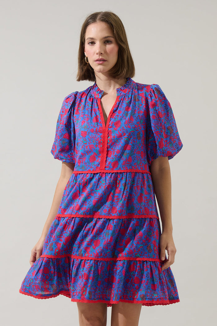 Tanya Floral Korra Tiered Mini Dress