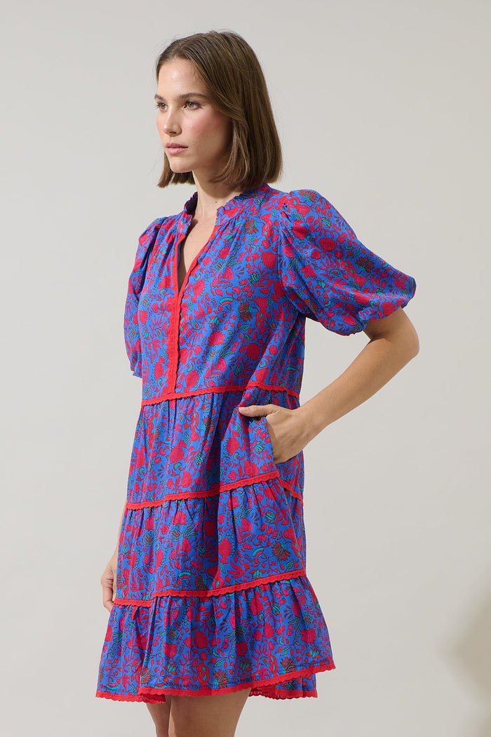 Tanya Floral Korra Tiered Mini Dress