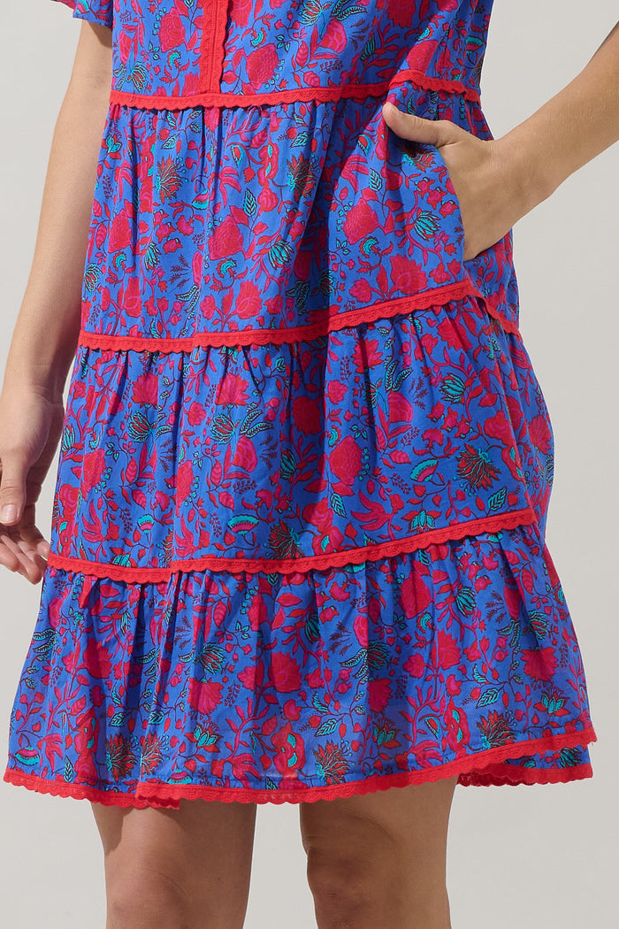 Tanya Floral Korra Tiered Mini Dress