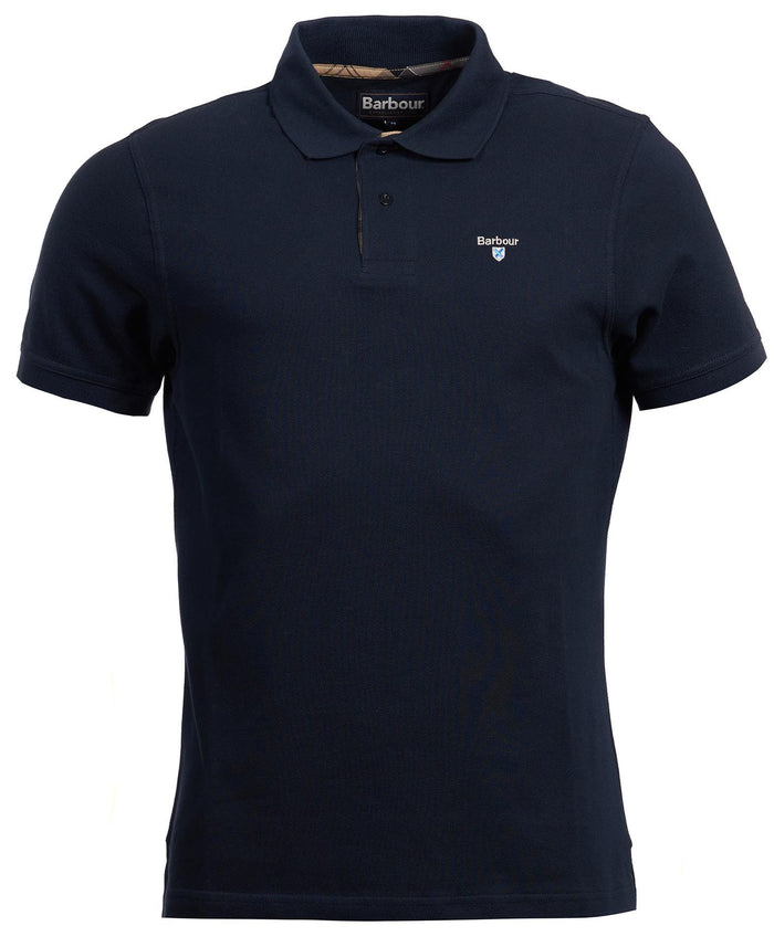 Tartan Pique Polo in Navy