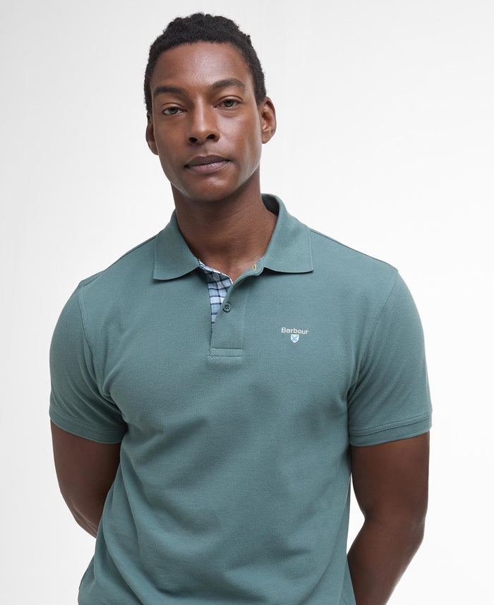 Tartan Pique Polo in Teal