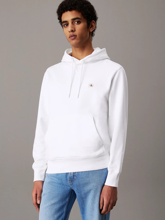 Terry Badge Hoodie in White