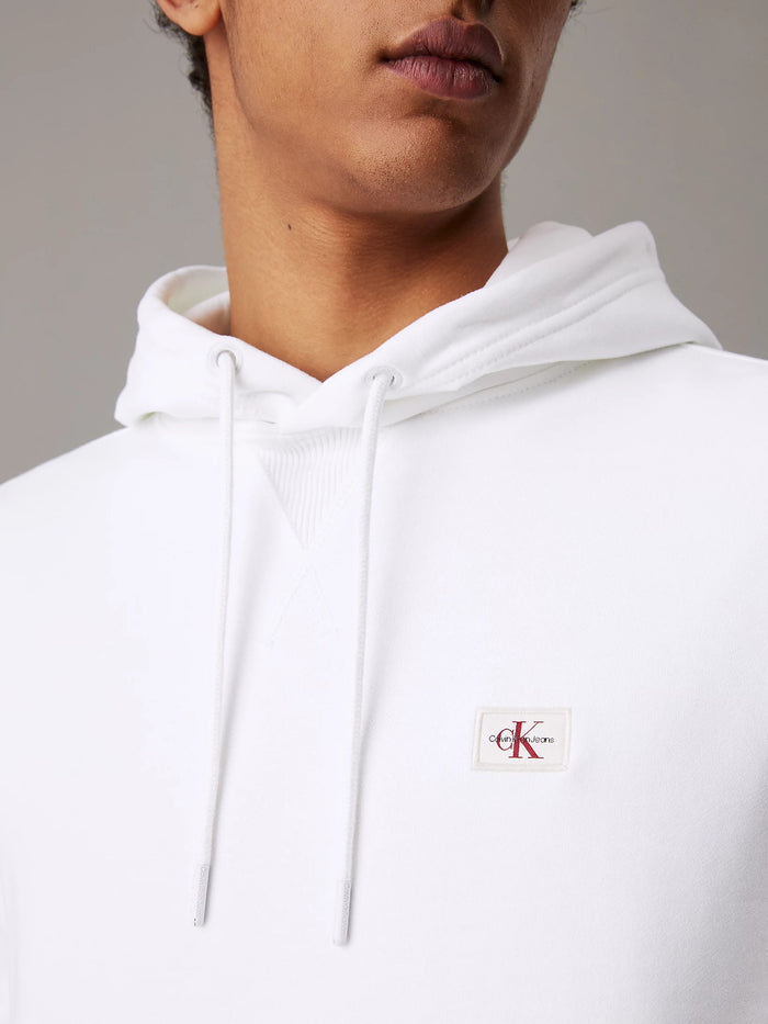 Terry Badge Hoodie in White