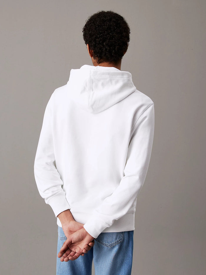 Terry Badge Hoodie in White