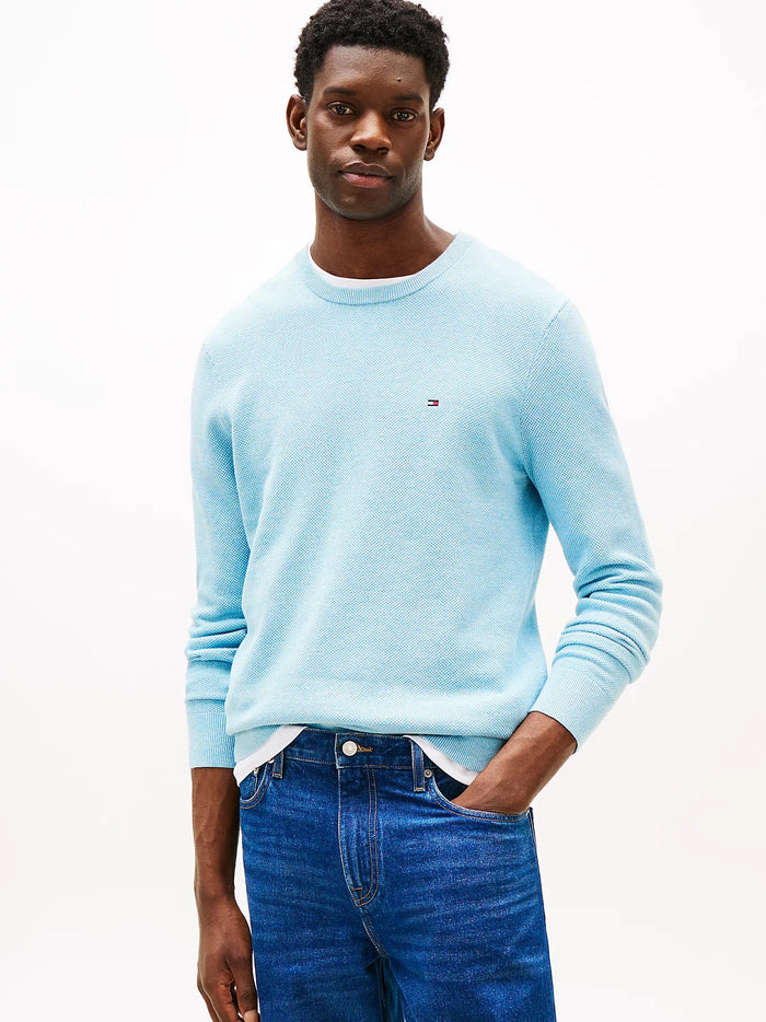 Textured Knit Jumper in Blue