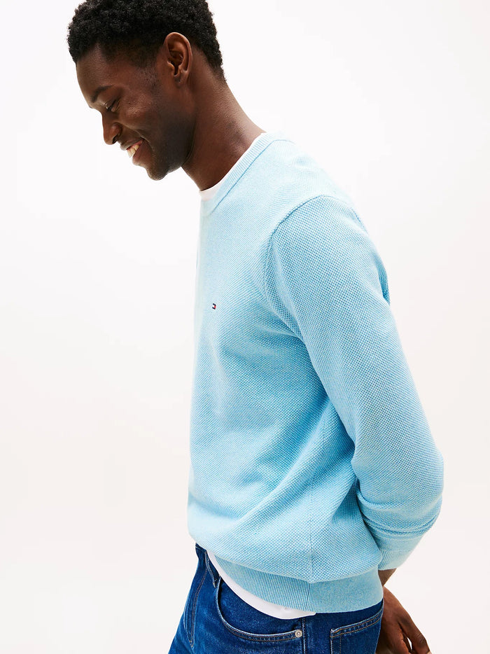 Textured Knit Jumper in Blue