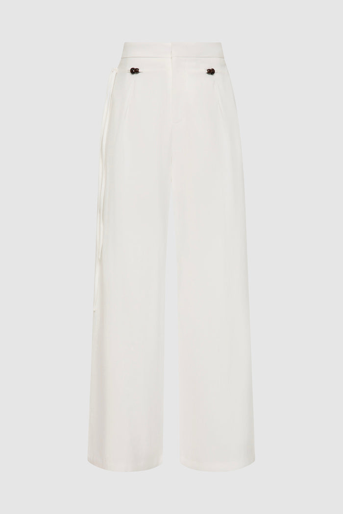 The Cotton Linen Beaded Trouser