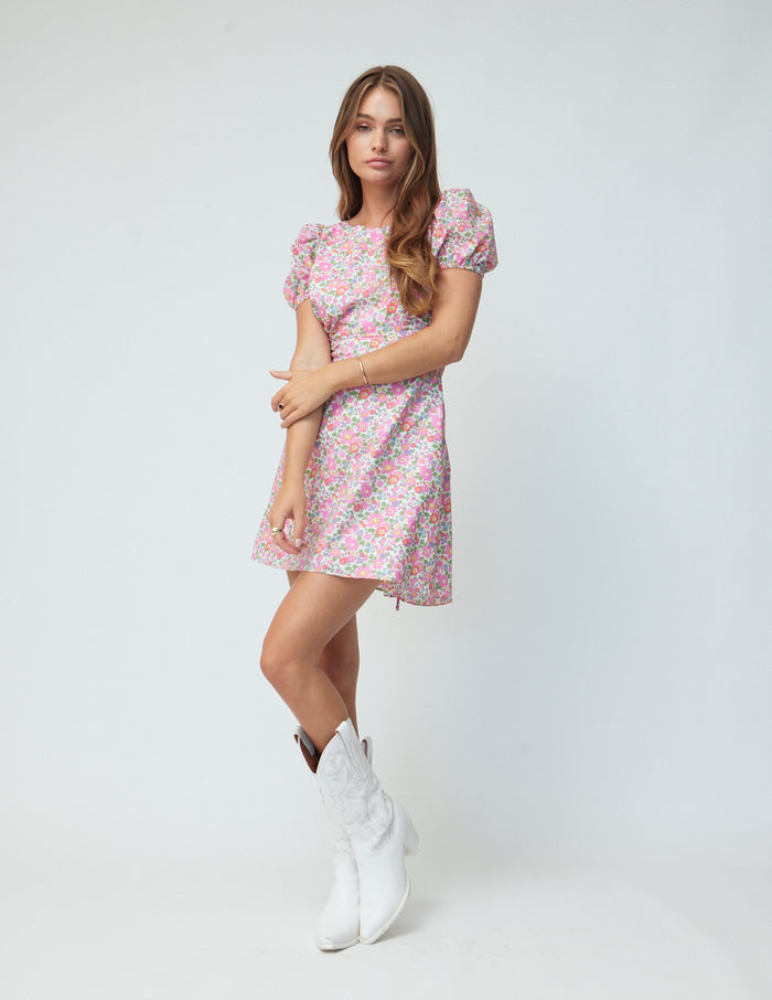 The Isla Dress in Hot Pink Liberty Floral