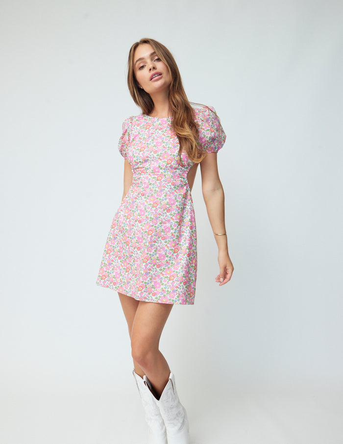 The Isla Dress in Hot Pink Liberty Floral