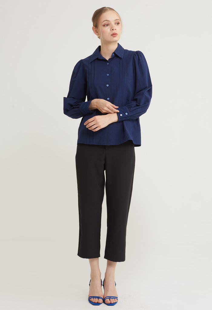 Timeless Front Draped Long Sleeves Top