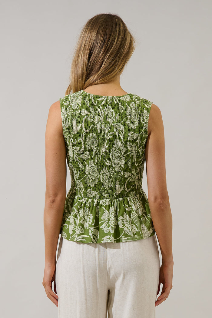 Tinda Smocked Peplum Top Kory Floral