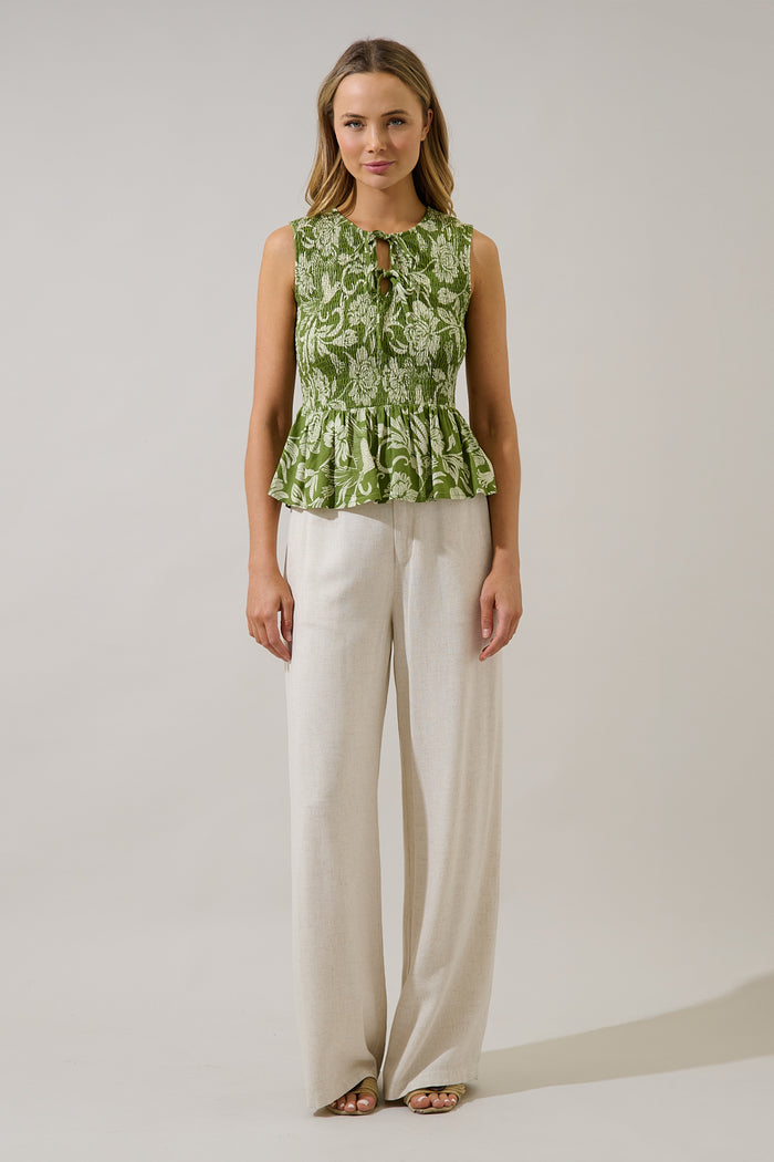Tinda Smocked Peplum Top Kory Floral