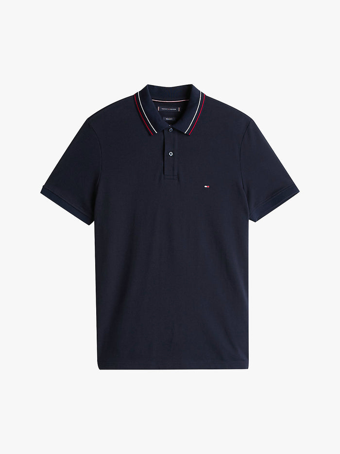 Tipped Collar Polo in Navy