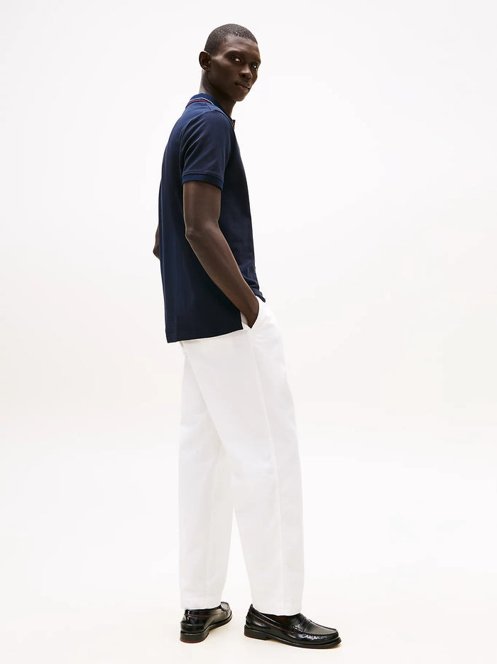 Tipped Collar Polo in Navy