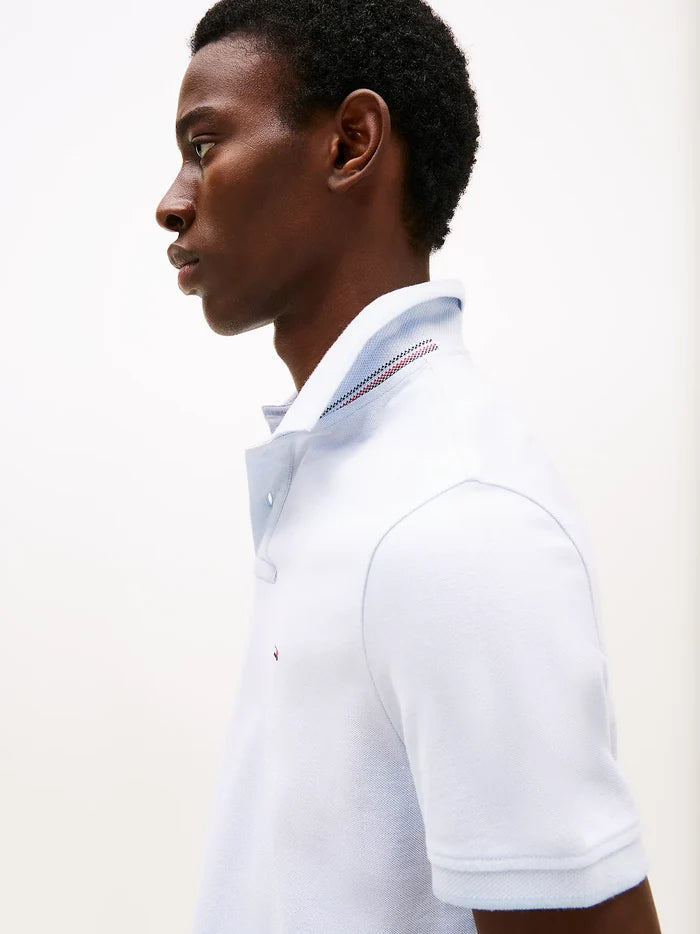 Tipped Oxford Polo in Breezy Blue