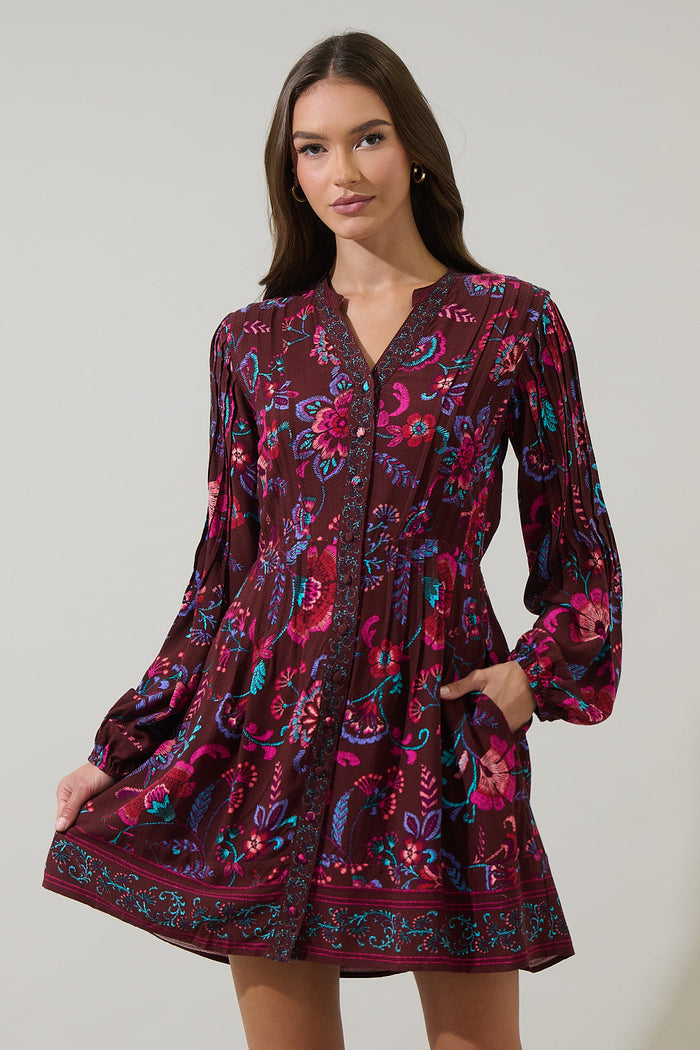 Tory Paisley Ceny Button Down Mini Dress