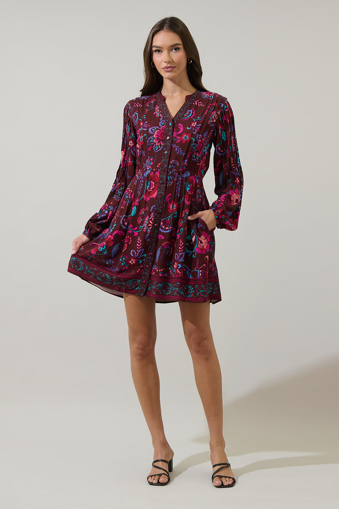 Tory Paisley Ceny Button Down Mini Dress