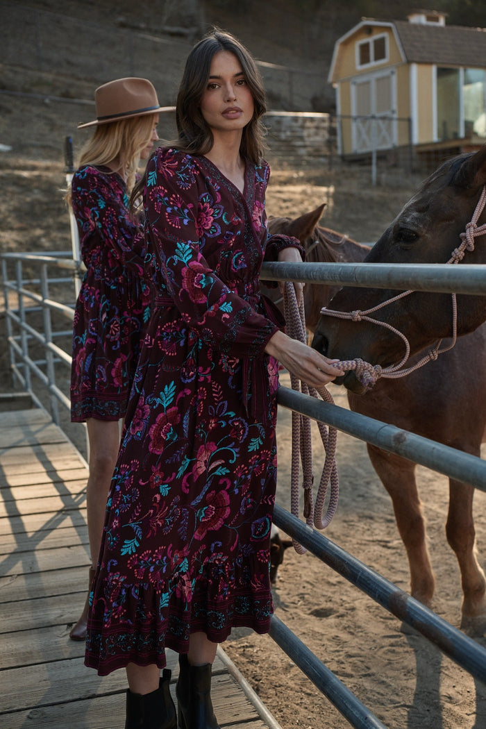 Tory Paisley Mindie Wrap Midi Dress