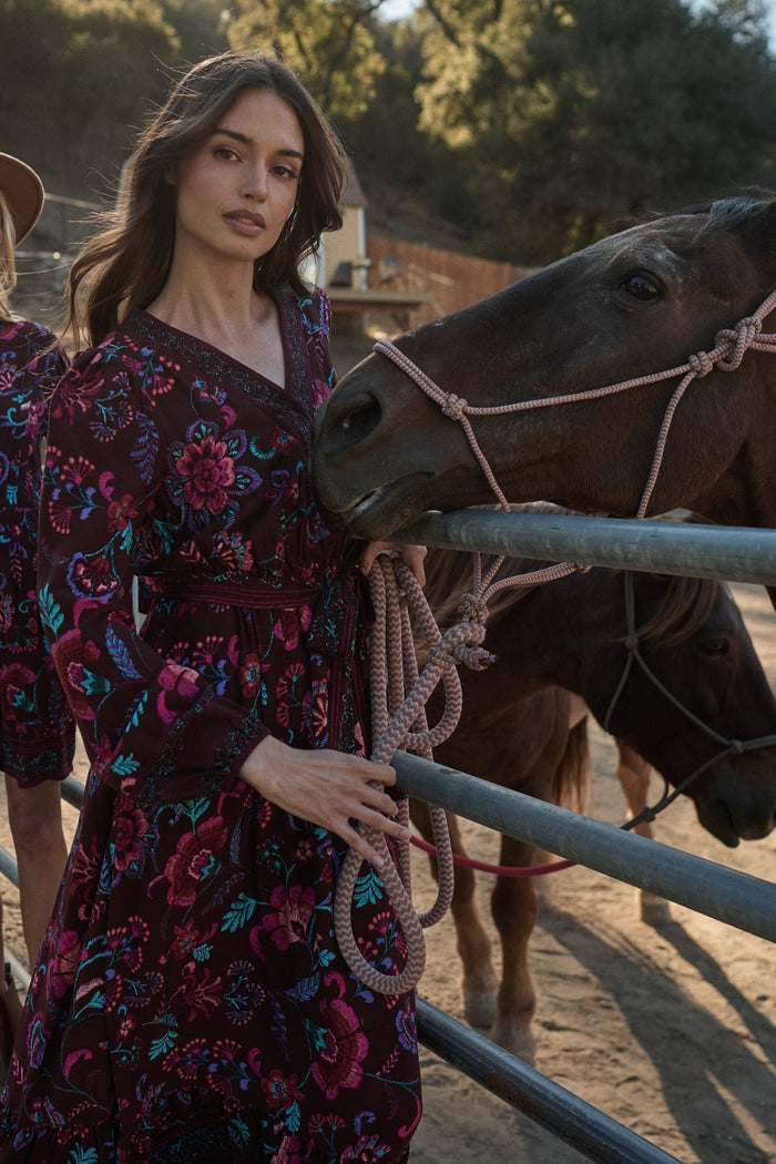 Tory Paisley Mindie Wrap Midi Dress