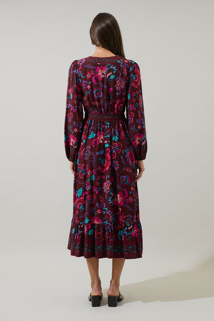 Tory Paisley Mindie Wrap Midi Dress