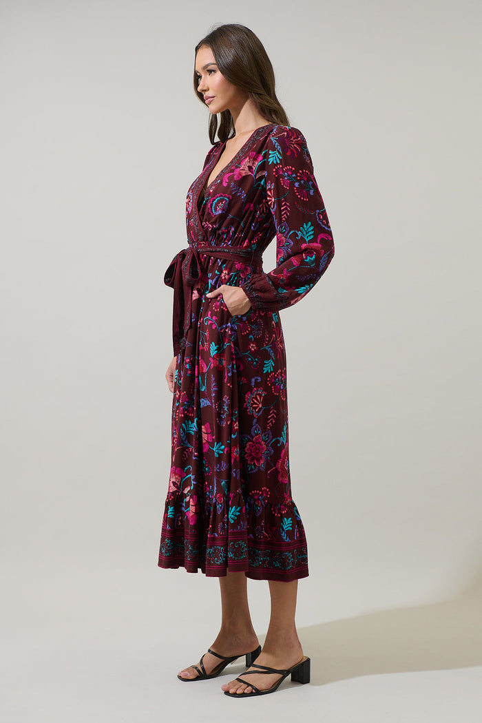 Tory Paisley Mindie Wrap Midi Dress